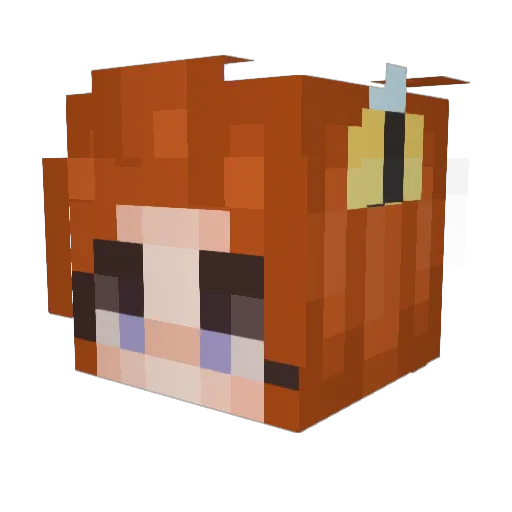 Leelaland Minecraft avatar head, 3D render