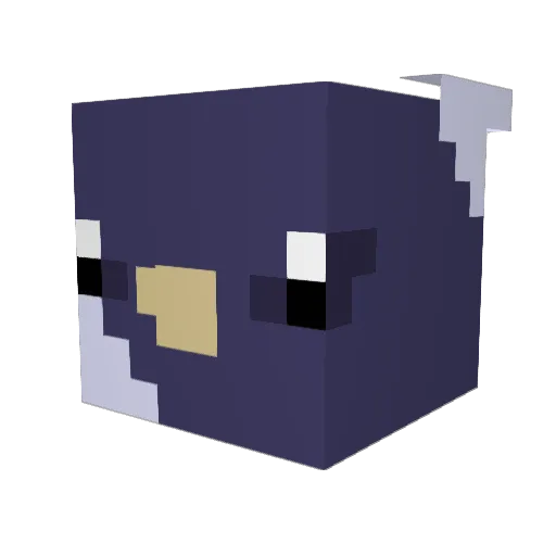 Leelou34Fox Minecraft avatar head, 3D render