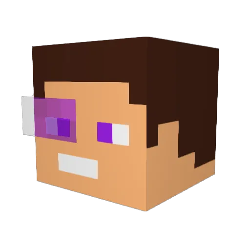 LeepHere Minecraft avatar head, 3D render