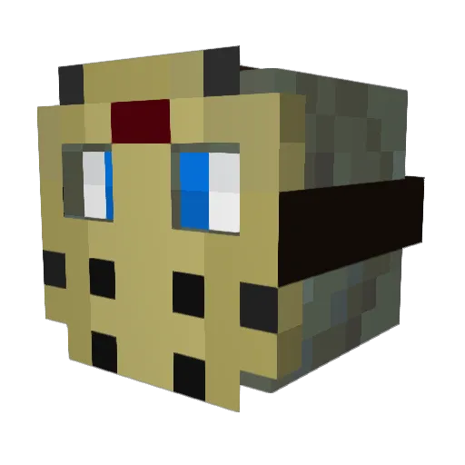 LeeroyFJenkins Minecraft avatar head, 3D render