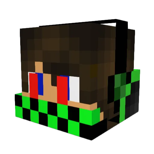 LeeroyGaming Minecraft avatar head, 3D render