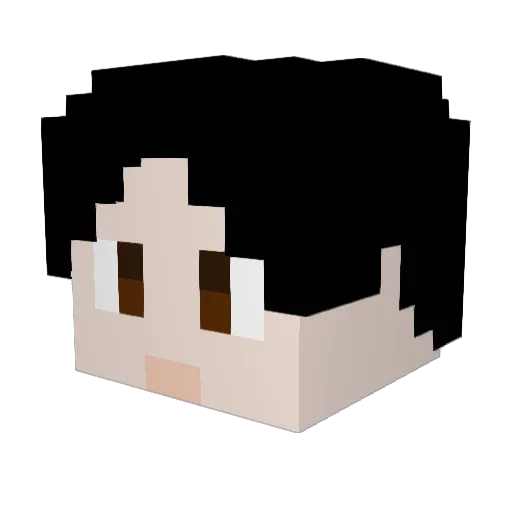 Leetrang Minecraft avatar head, 3D render