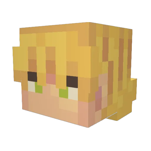 LeezzCrafter Minecraft avatar head, 3D render