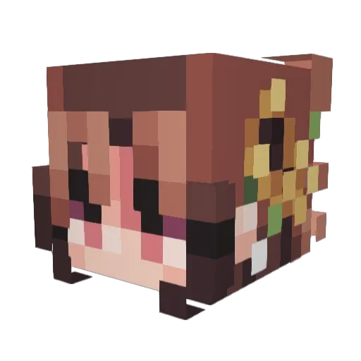 Lefeya_ Minecraft avatar head, 3D render