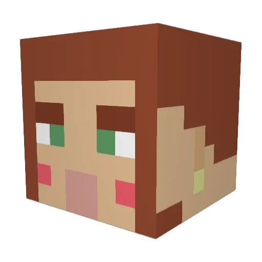 Lefildesjours Minecraft avatar head, 3D render