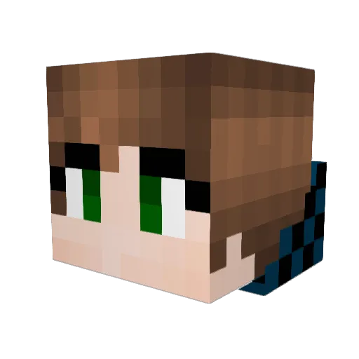 Left4DeadGeek Minecraft avatar head, 3D render