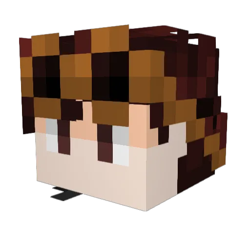 LeftLess Minecraft avatar head, 3D render