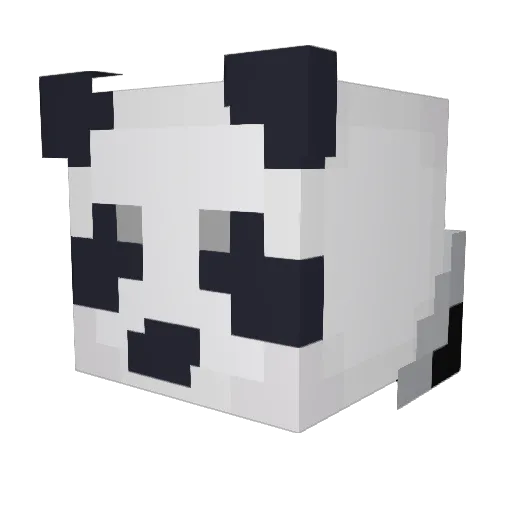 LeftMostPanda Minecraft avatar head, 3D render