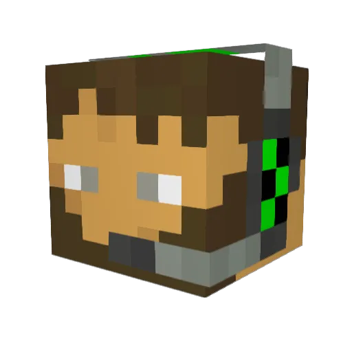 LeftTesticle Minecraft avatar head, 3D render