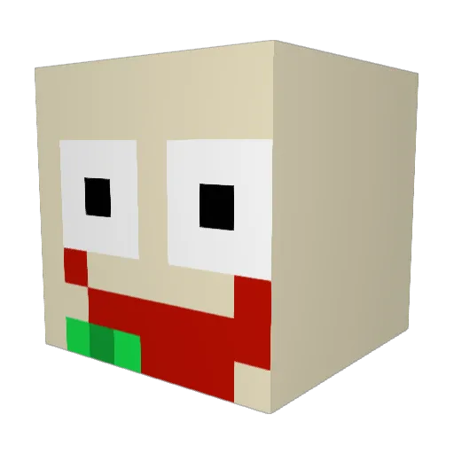 Leftcranium Minecraft avatar head, 3D render