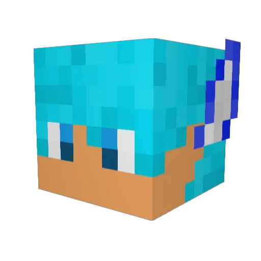 LeftmostMoon450 Minecraft avatar head, 3D render