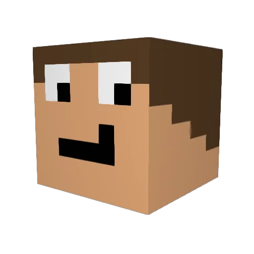Leftnards Minecraft avatar head, 3D render