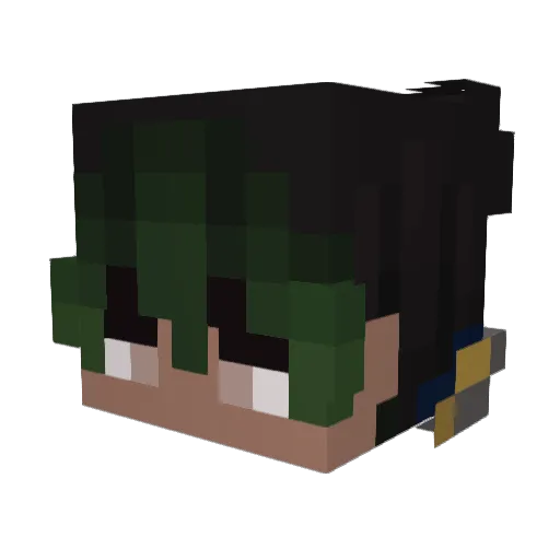 Leftraa Minecraft avatar head, 3D render