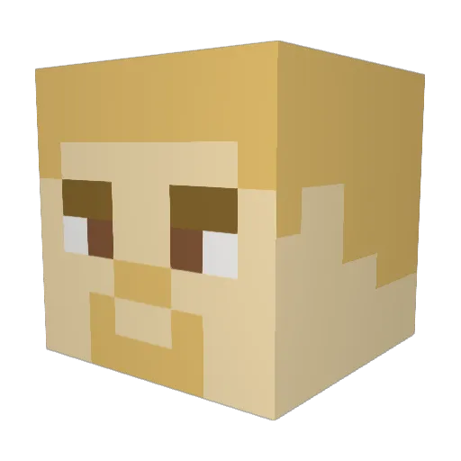 Lefty10128 Minecraft avatar head, 3D render
