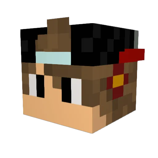 Lefty_YTB Minecraft avatar head, 3D render