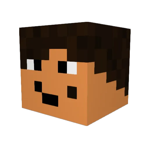 Leged1 Minecraft avatar head, 3D render