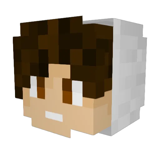 Legend04_ Minecraft avatar head, 3D render