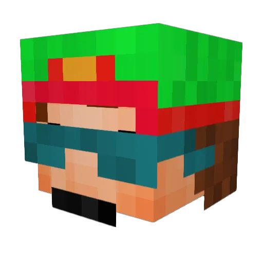 LegendLuckYT Minecraft avatar head, 3D render