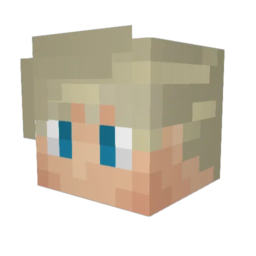 LegendMax Minecraft avatar head, 3D render