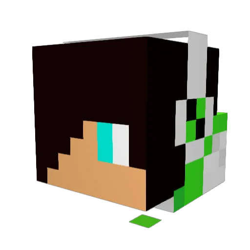 Legendaire Minecraft avatar head, 3D render