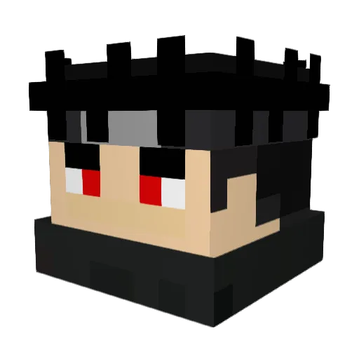 Legendaryluka007 Minecraft avatar head, 3D render