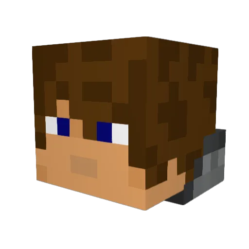 LegendeRock Minecraft avatar head, 3D render