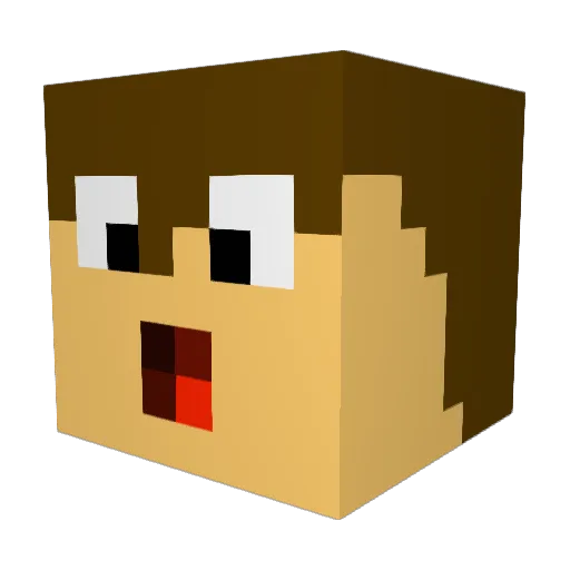 Leggiblue Minecraft avatar head, 3D render
