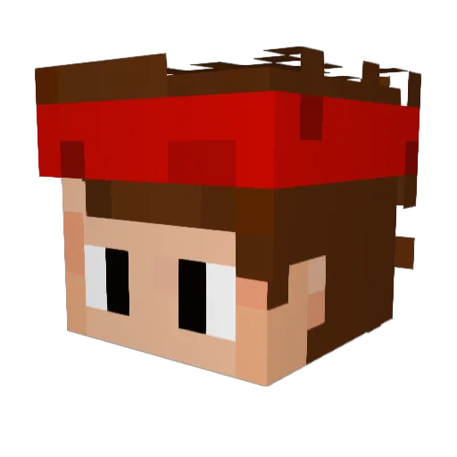 Leggix Minecraft avatar head, 3D render