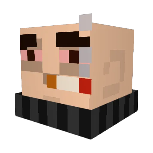 Leggles Minecraft avatar head, 3D render