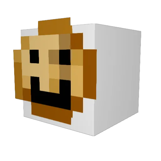 LegitSmurf Minecraft avatar head, 3D render