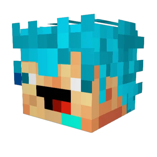 LegitZickZack Minecraft avatar head, 3D render