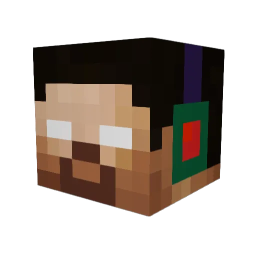 LegoDigger123 Minecraft avatar head, 3D render