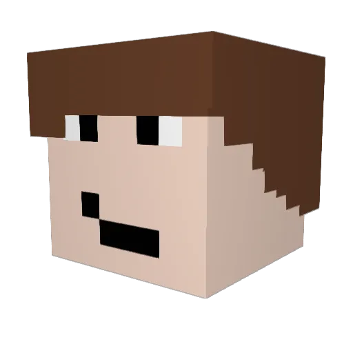 LegoDudatronics Minecraft avatar head, 3D render
