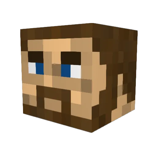 LegoSkirt Minecraft avatar head, 3D render