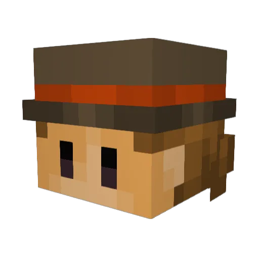 Lego_Blue Minecraft avatar head, 3D render