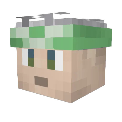 Legoboyaaron Minecraft avatar head, 3D render