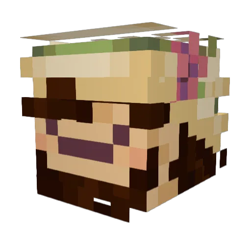 Legocee Minecraft avatar head, 3D render