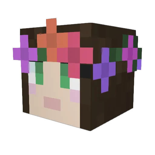 Legolina Minecraft avatar head, 3D render