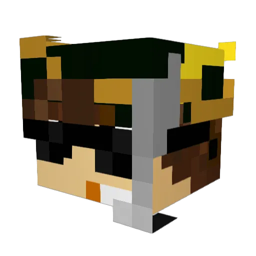 Legolinski Minecraft avatar head, 3D render