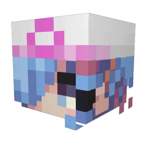 Leialotyl Minecraft avatar head, 3D render