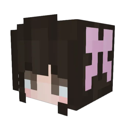 Leiavee Minecraft avatar head, 3D render
