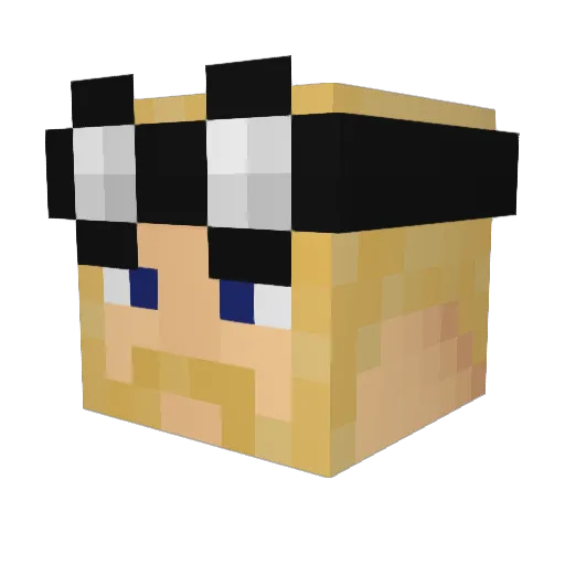 Leib Minecraft avatar head, 3D render