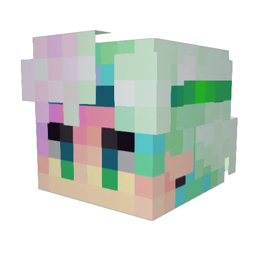 Leidzet Minecraft avatar head, 3D render