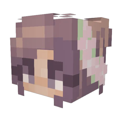 Leila3 Minecraft avatar head, 3D render