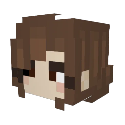 Leilayooo Minecraft avatar head, 3D render