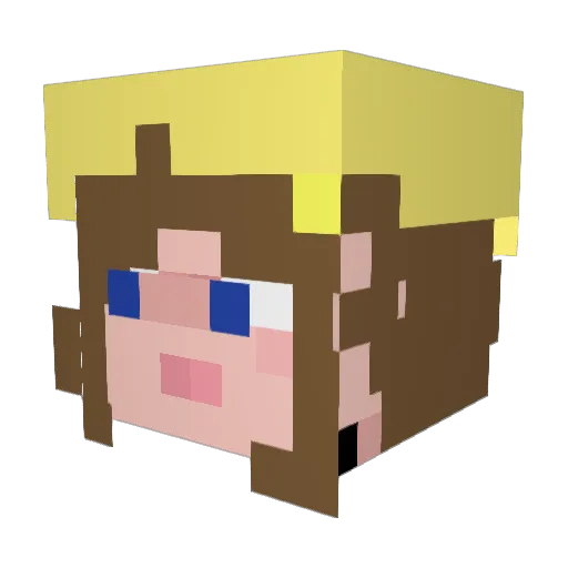 Leilushka Minecraft avatar head, 3D render