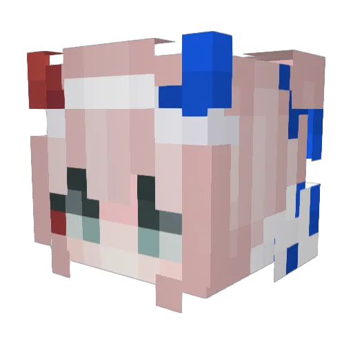 Leipus Minecraft avatar head, 3D render