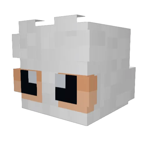Leitouso Minecraft avatar head, 3D render