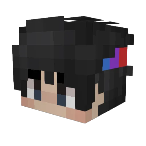 Leiwa_ Minecraft avatar head, 3D render