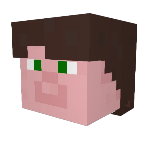 Lekeleye Minecraft avatar head, 3D render